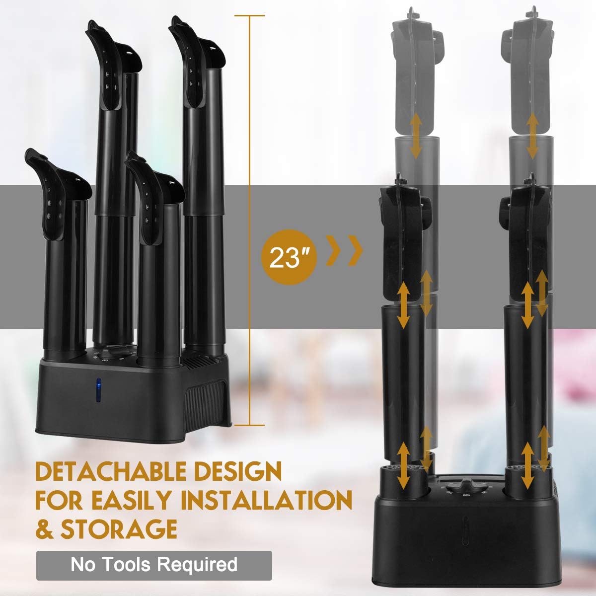 COSTWAY Shoe Dryer, 180 Mins Timer, CETL Standard Noiseless Boot Warmer with Heat Blower for Snow Boot Sneaker Glove Hats, with Detachable Pipes: Sports & Outdoors