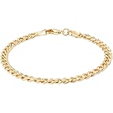 Barzel 18K Gold Plated Curb/Cuban Link Chain Bracelet - Made In Brazil