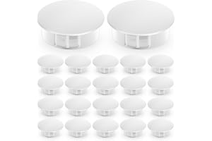 QCDENG 30PCS 1-3/4" White Plastic Plugs Hole, Round PA66 Plug Furniture Hole Decorative Cover