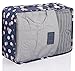 Luggage Organizer,Mossio 7 Set Compression Pouches for Suitcase Backpacking Camping Cruise Navy Daisy