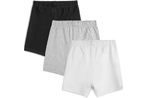 Mightly Girls' Cartwheel Shorts | 95% Soft Organic Cotton with a Touch of Stretch, Basic Undershorts for Kids, Pack of 3