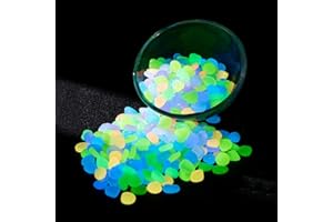 400 pcs Glow Pebbles Glowing Rocks Luminous Stones for Outdoor Decor,Garden Lawn Yard,Walkway,Fish Tank(MIX1)
