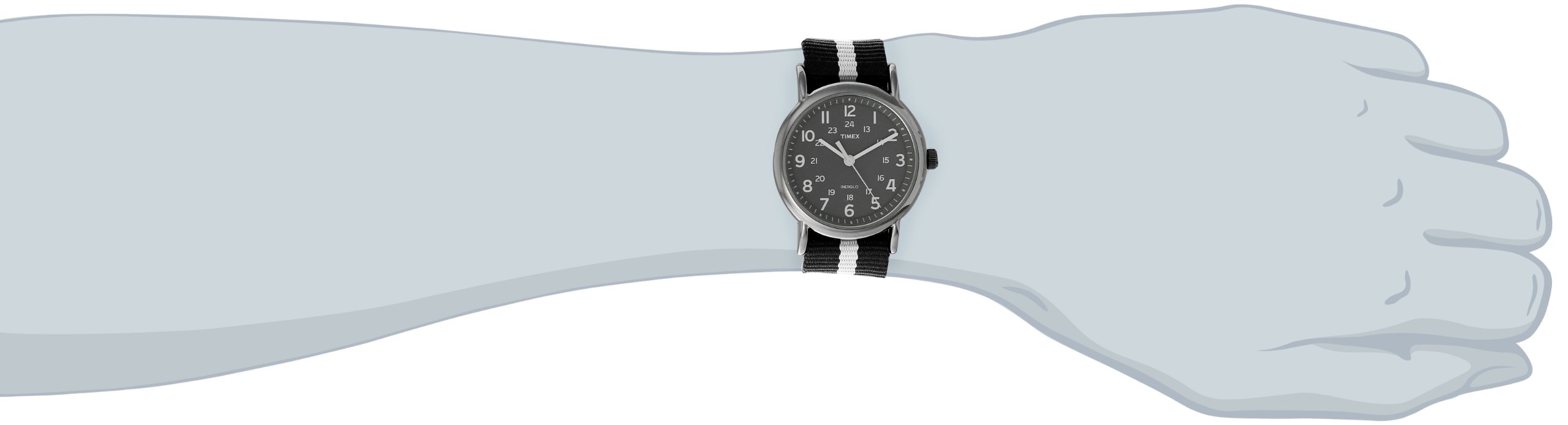Unisex T2n889 Weekender Black And Gray Nylon Strap Watch 