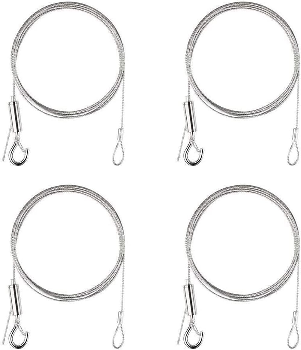 Hwtcjx 4 pcs Picture Hanging Wire Kit 1m Stainless Steel 20kg Load