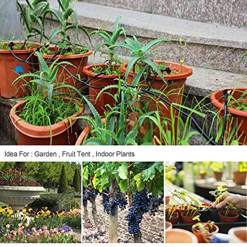 Coondmart 65ft/20M Micro Drip Irrigation Kit;DIY Patio Plant Watering Kit;Garden Irrigation System;Misting Cooling System with Mister Nozzle Sprinkler for Pots &Containers - Thumbnail 7