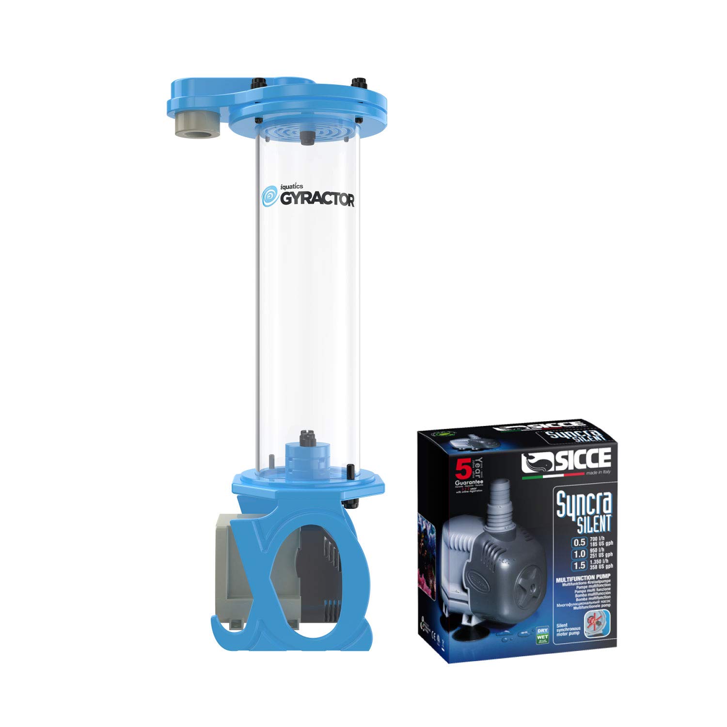 iQuatics Gyractor 400 Bio Pearl Fluidised Media Reactor - with Pump