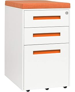 Amazon Com Hirsh Industries 2 Drawer Mobile Pedestal Cabinet For Letter Size Files With Seat White 15in W X 19 88in D X 23 75in H Model Number 19334 Furniture Decor