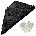 Yaolabjer 48"X 24"X 2" Egg Crate Foam Panel, Black Sound Proof Foam Panels, Acoustic Foam, Noise Cancelling Foam Studio Foam Panel, Sound Panels Noise Reducing For Walls（1 PCS）