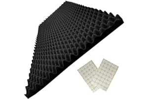 Yaolabjer 48"X 24"X 2" Egg Crate Foam Panel, Black Sound Proof Foam Panels, Acoustic Foam, Noise Cancelling Foam Studio Foam 