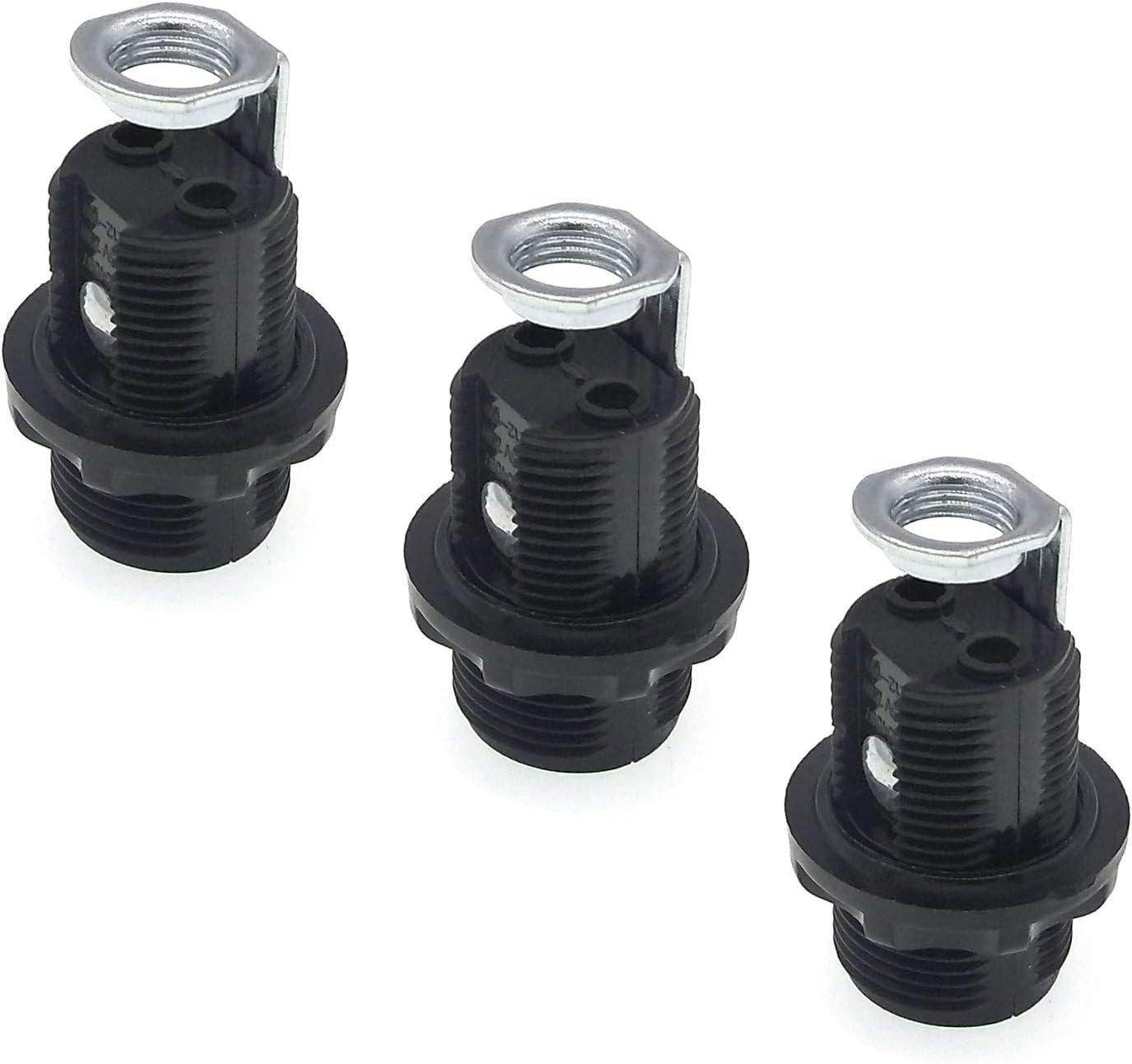 Candelabra Base Light Socket, TWDRTDD 3 Pcs of E12 Base Keyless Phenolic Socket (Full Uno Thread