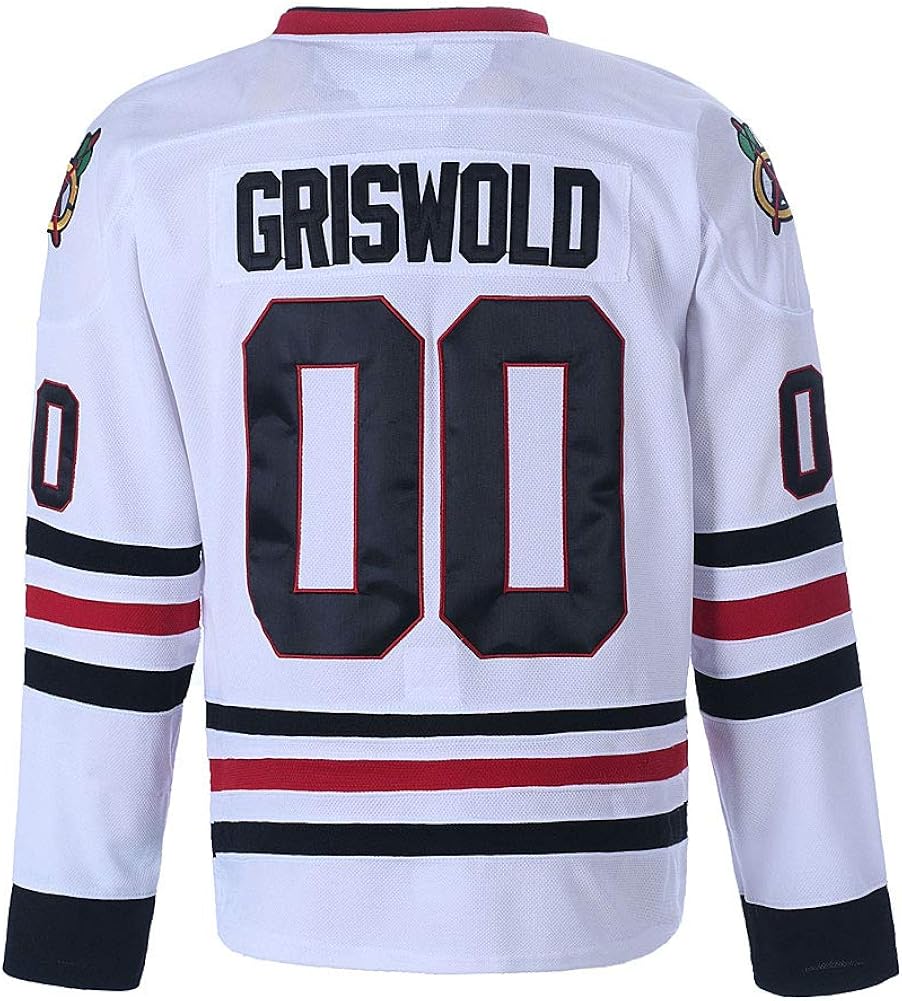 Youth Clark Griswold #00 X-Mas Christmas Vacation Movie Ice Hockey Jersey: Clothing