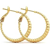 ToHeart Gold Hoop Earrings for Women Gold Plated Twist Hoop Earrings