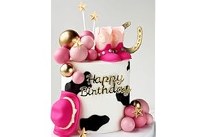 JeVenis Cowgirl Cake Topper Cowboy Western Decorations Cowgirl Hat Birthday Cake Topper Cowgirl Boots Cow Balls Cake Decor