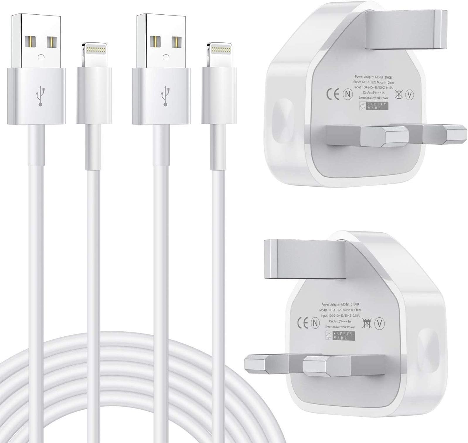 Phone Charger,2+2 Pack Lightning Cable and USB Wall Adapter Plug Compatible Phone 12/11 Pro/X