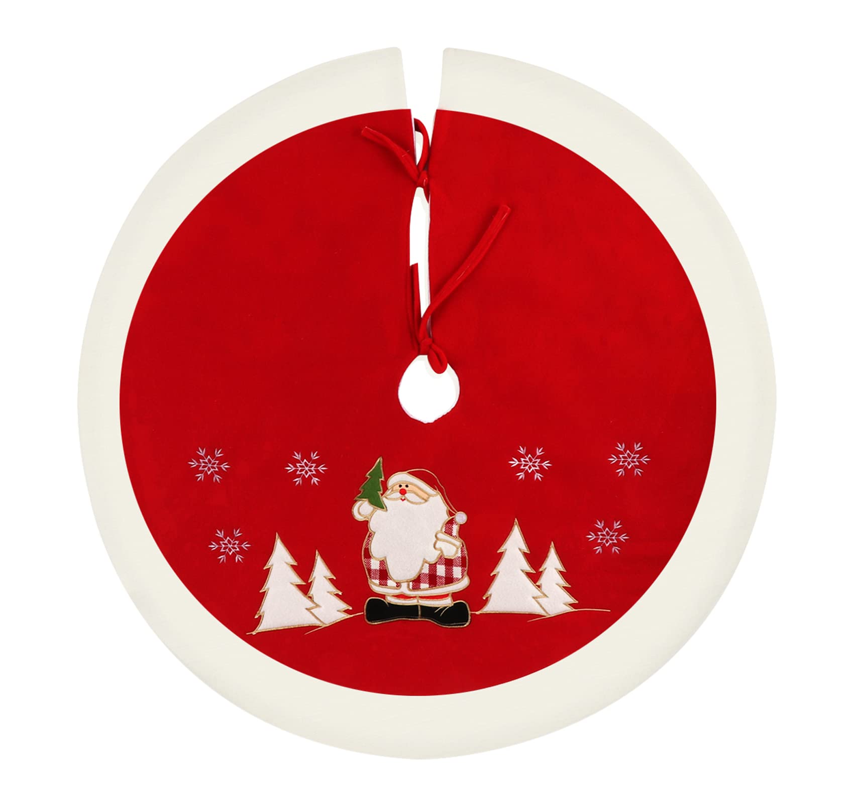 Agoer Christmas tree skirt Christmas tree cover, Christmas tree Christmas tree cover Christmas decoration protection from pine needles - red, white