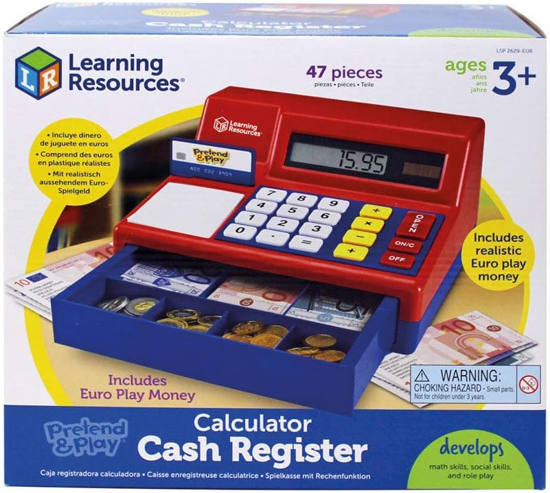 Learning Resources- Caja registradora calculadora con Dinero del Reino Unido de Juguete Pretend & Play, Color (LSP2629-EUR): Amazon.es: Juguetes y juegos