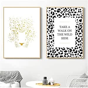 Póster e impresiones abstractas de leopardo con citas nórdicas para