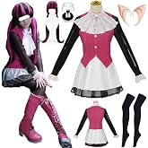 BAIJAHUXI Women Costume Outfit Pink Dress Uniform Women Full Set Halloween