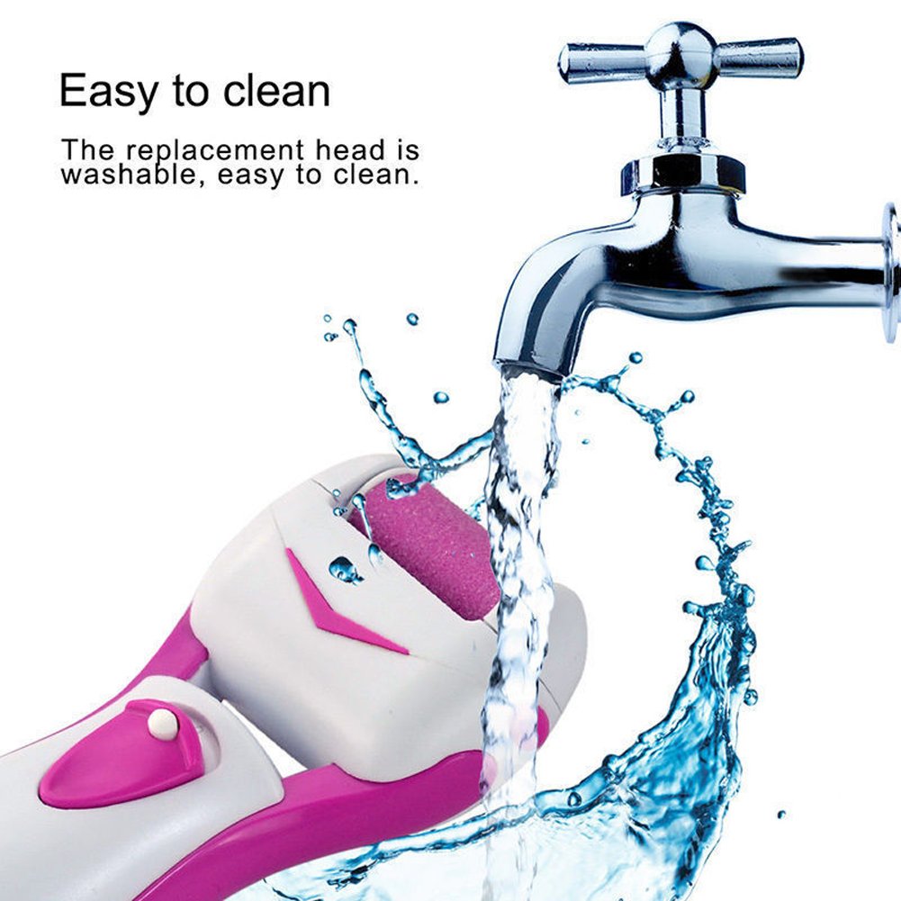 Electric Callus Remover Shaver Exfoliating Foot Hard Dry Skin Remover Tool Skin-smoothing Pedicure Kit (Rose)