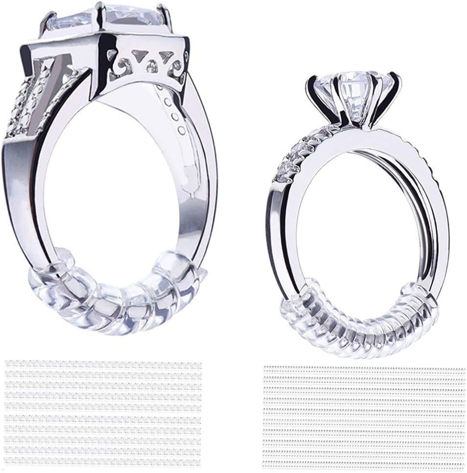 Ring Size Adjuster, Clear Ring Sizer with Polishing Cloth, 2 Sizes 2mm and 3mm Fit for Any Rings, Perfect for Loose Rings by Fezep