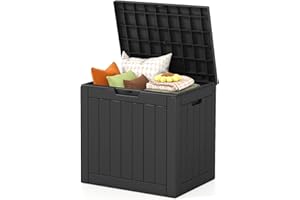 Ceecysaa Deck Box, 31 Gallon (117 L) Resin Outdoor Storage Box, Waterproof & Lockable Patio Storage for Cushions, Garden Tool