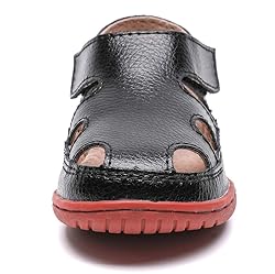 DADAWEN Boy's Girl's Leather Soft Closed Toe