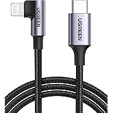 UGREEN MFi Certification Lightning Cable - 90 Degree USB C to Lightning Cable 6FT Compatible with iPhone 14/14 Pro/14 Pro Max, iPhone 13/12/11/X/XR/XS/8 Series, iPad, AirPods Pro
