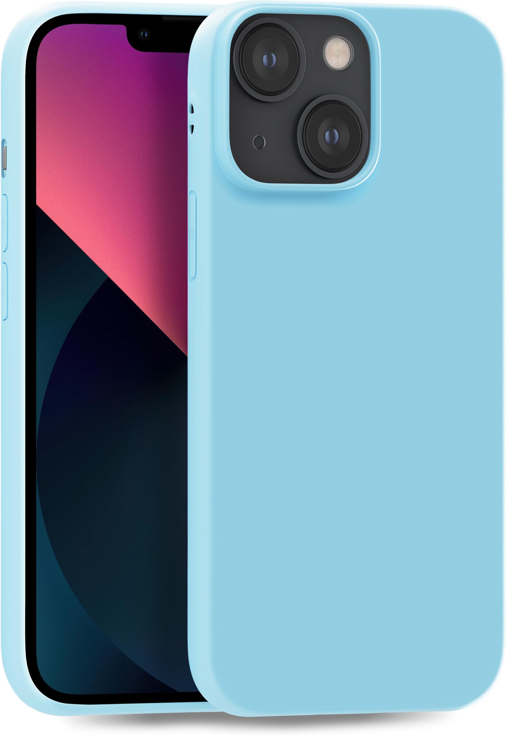 MyGadget TPU Case for iPhone 13 Mini - [ Camera Protection & Anti Fingerprint ] - Silicone Cover with Soft Touch & Anti Scratch Shell - Matte Turquoise