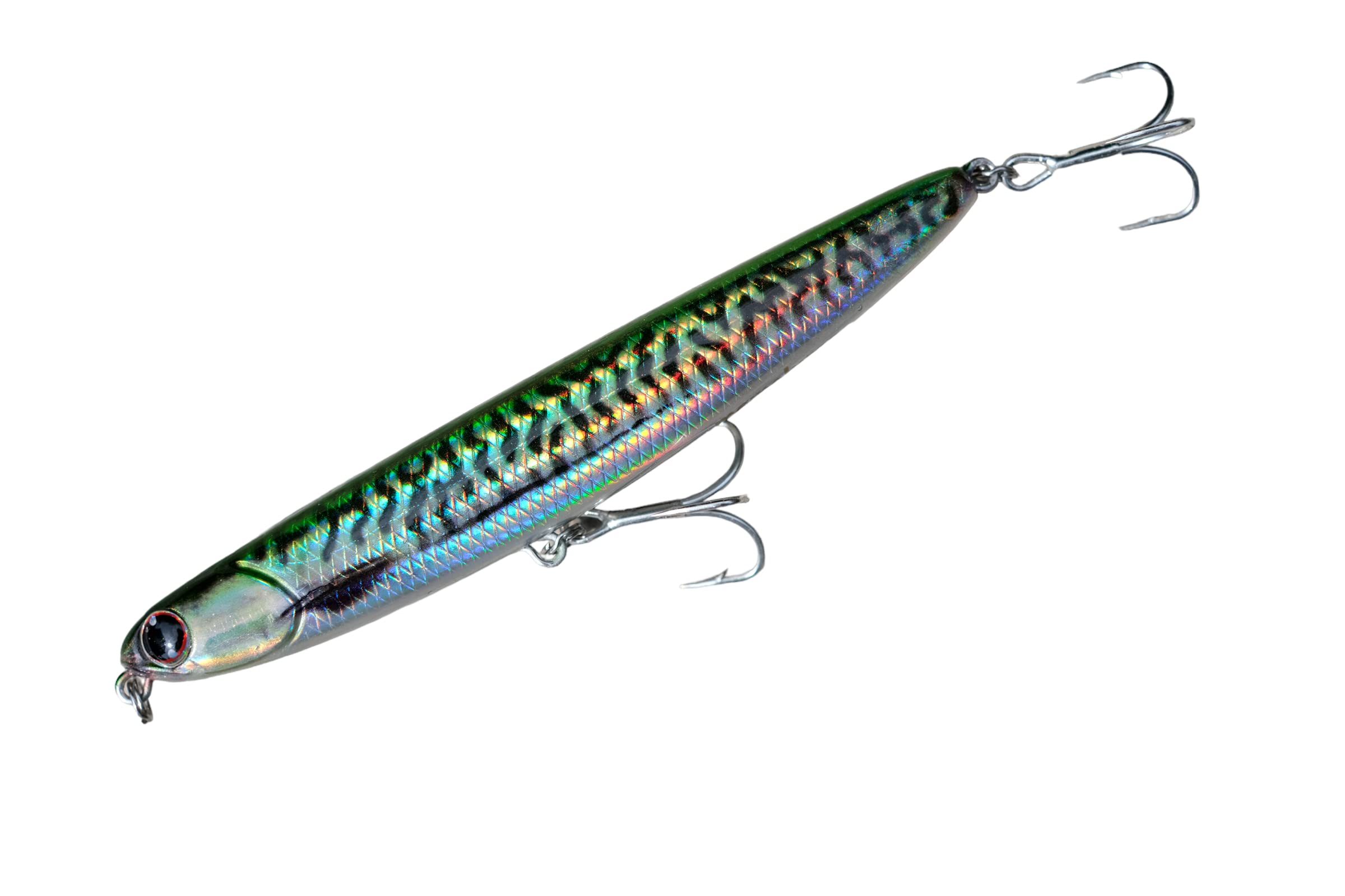 momolures - Salty Skimmer 110mm 14g bass lures topwater pencil bait sea fishing (GREEN MACKEREL (Rattle in))