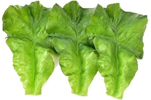 Hagao Fake Lettuce Leaves Artificial Vegetables Lettuces Simulation Plastic Lifelike for House Kitchen Party Pub Decoration Cabinet Ornament 3 pcs