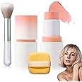 Cream Blush Stick with Brush and Makeup Sponge,Waterproof Multi Cream Makeup Stick,Lightweight,Long-lasting,2 in 1 Multi Blush for Cheeks & Lip Tint & Eyeshadow I