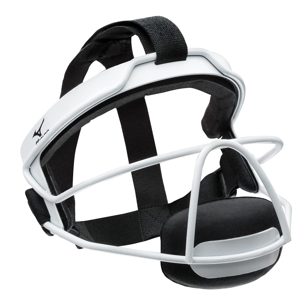 Photo 1 of Mizuno Softball Fielders Face Mask, White, S/M