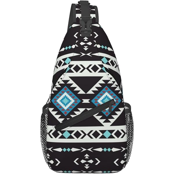Aztec Pattern Sling Backpack Crossbody Daypack Lightweight Travel Hiking Casual Woven Aztec Sling Backpack: Multi-pocket Crossbody Bag - Etsy main image 4