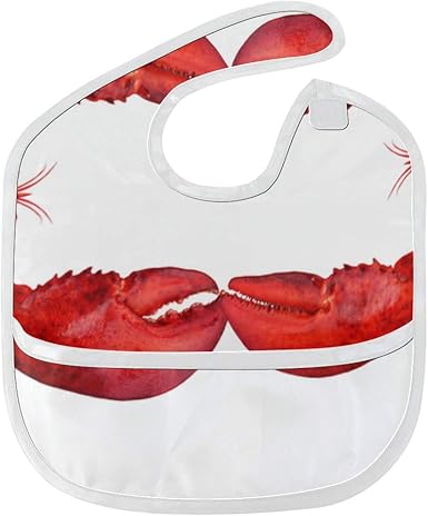 Manger Des Bavettes Garcon Homard En Forme De Symbole Du Coeur Tache Douce Personnalisee Pour Bebe