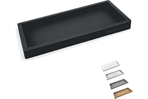 Spacewiser Countertop and Vanity Tray – Small 7.7” Silicone Tray, Soap Dispenser Trays, Bathroom Trays, Kitchen Soap Holder Sink Organizer Counter Caddy for Soaps Bottle Keys, Sponge Holder Dish Black