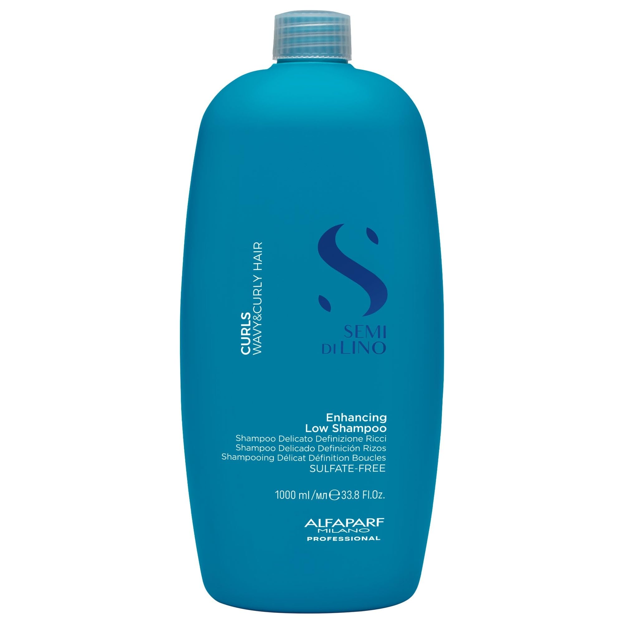 Alfaparf Milano Semi Di Lino Curls Enhancing Low Shampoo - Sulfate Free - Moisturizing Shampoo with Manketti Oil Hydrates Hair - 33.8 oz