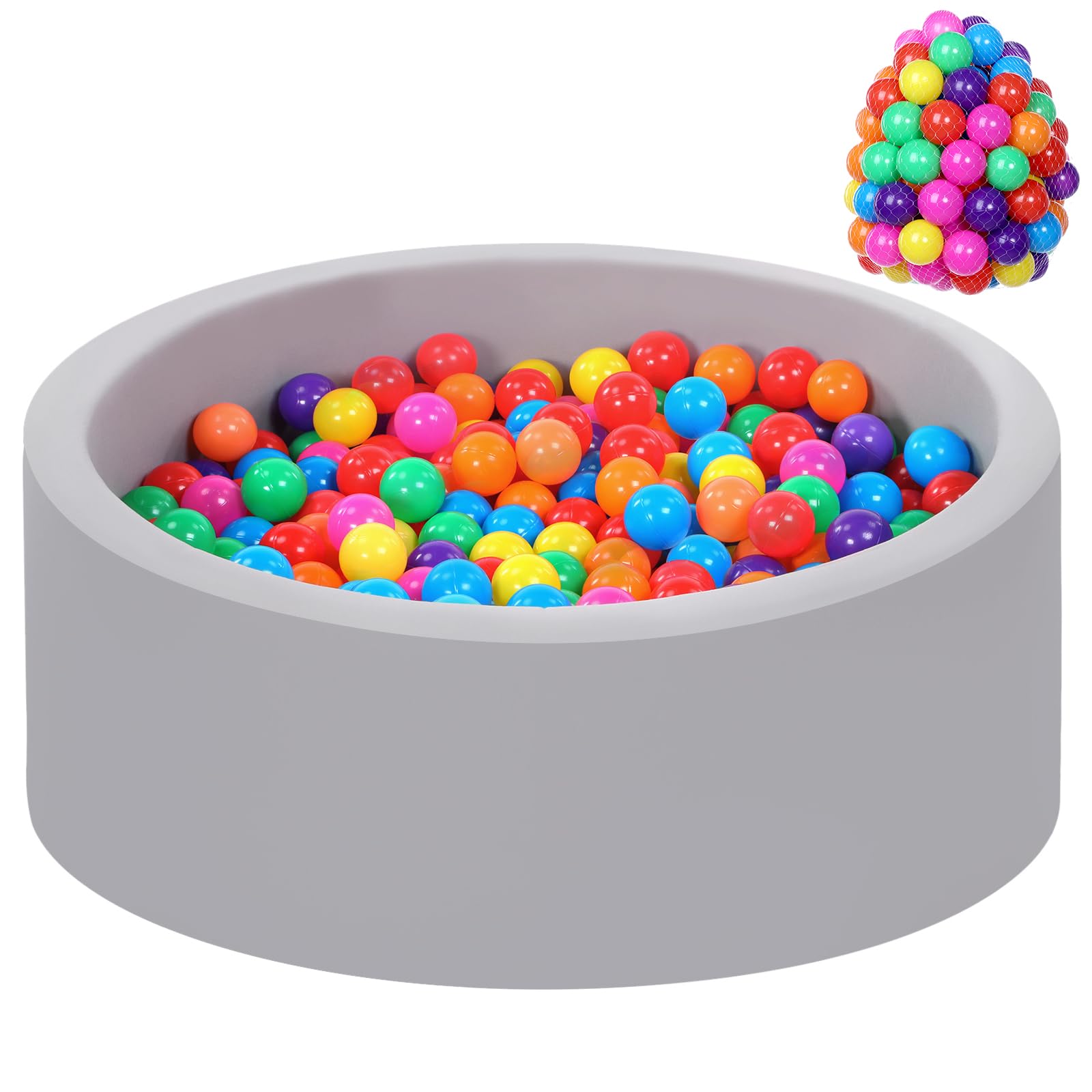 Photo 1 of Foam Ball Pit for Toddlers with 100 Balls, Large Baby Ball Pit for Babies with Soft Memory Sponge, Indoor Outdoor Baby Playpen, Kids Play Ball Pool