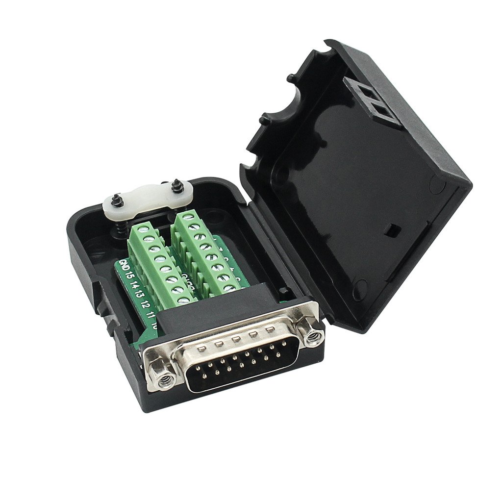 YIOVVOM DB15 Male Adapter 15-Pin Port to Terminal Connector with Case