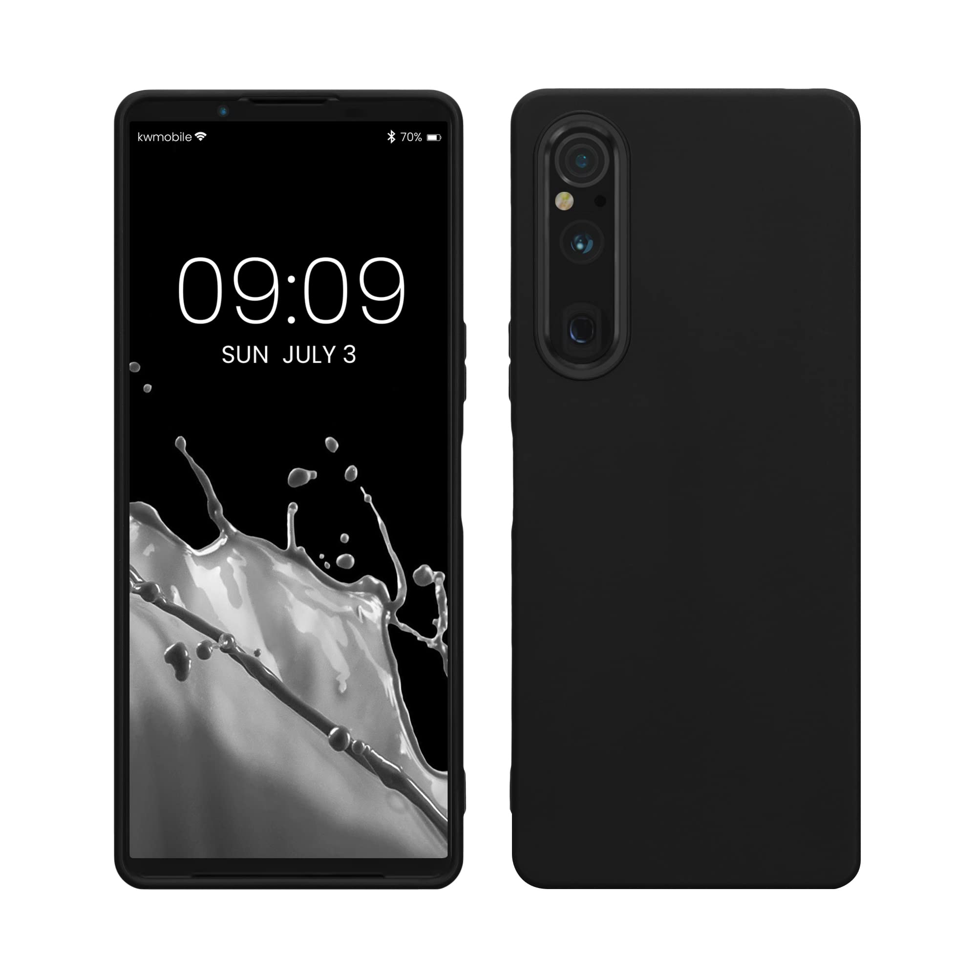 kwmobile Case for Sony Xperia 1 V Case - Soft Cover - Shockproof TPU Material - Wireless Charging - Black