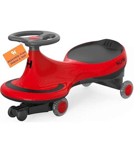 Voiture Oscillante Wiggle Car - Enfourcher - PP Haute Densité - Charge 40 Kg - 3 Piles AA - Dès 3 Ans - Kaki