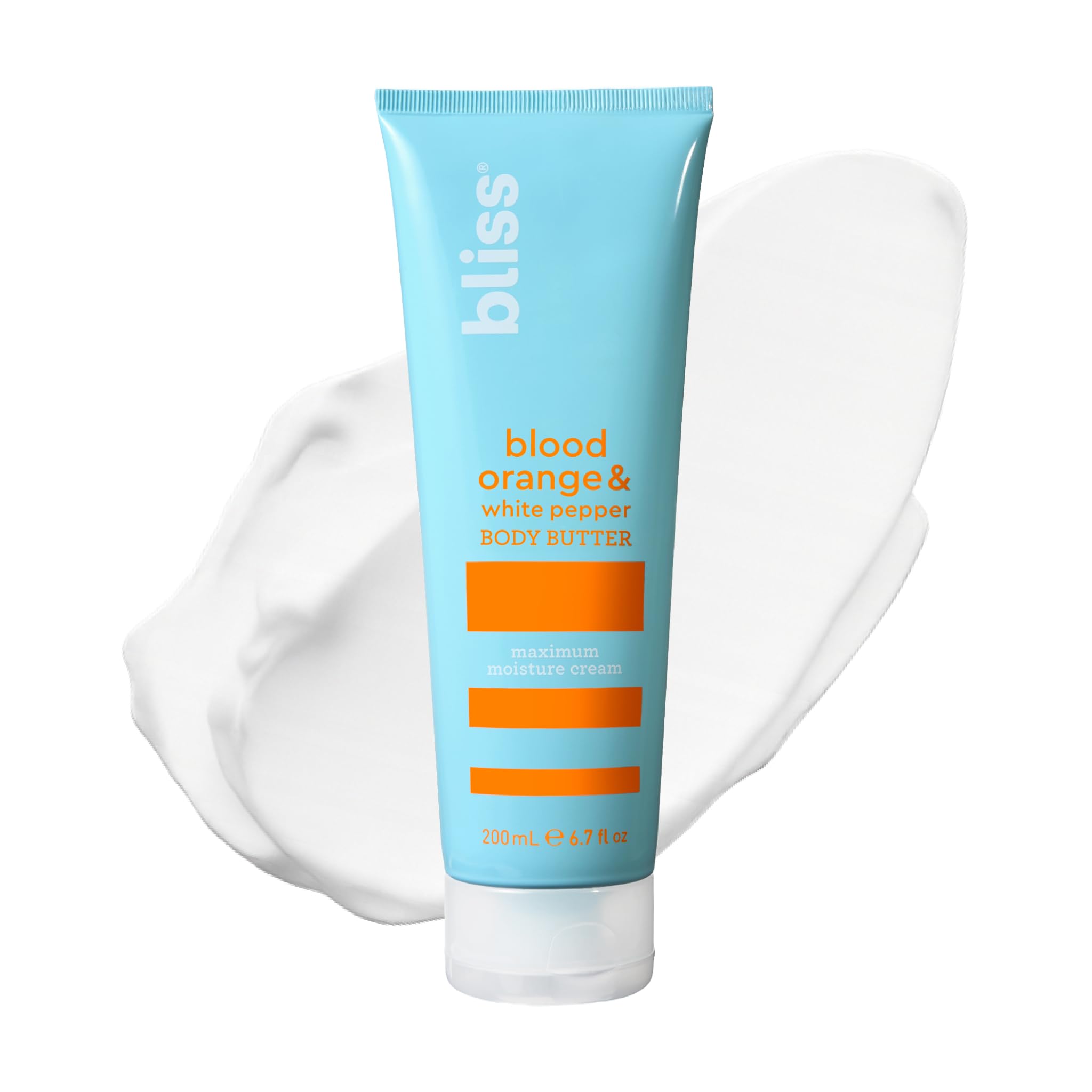 Bliss Body Butter - Blood Orange and White Pepper - Maximum Moisture Cream - 198 mL - Body Lotion for Dry Skin - Long-Lasting Moisturizer for Women & Men - Vegan and Cruelty-Free