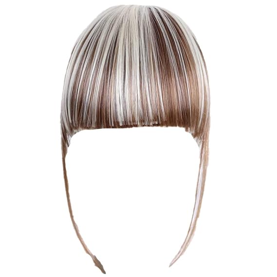 Dorical Echthaar Clip-in-Pony, Haar-Verlängerung glattes Pony-Haarteil für Damen/Günstig Haarverlängerung 25g Dunkelbraun