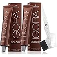 Igora Color 10 8-00 Light Blonde Natural Extra Permanent 10 Minute Hair Colors and M Hair Designs Tint Brush/Comb (Bundle 3 items)