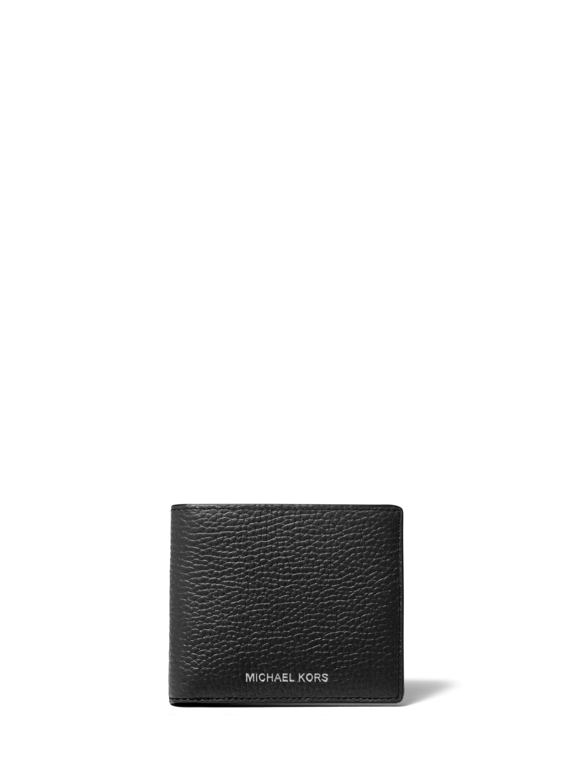 Michael Kors Men’s Hudson Billfold Wallet, Black Pebbled Leather