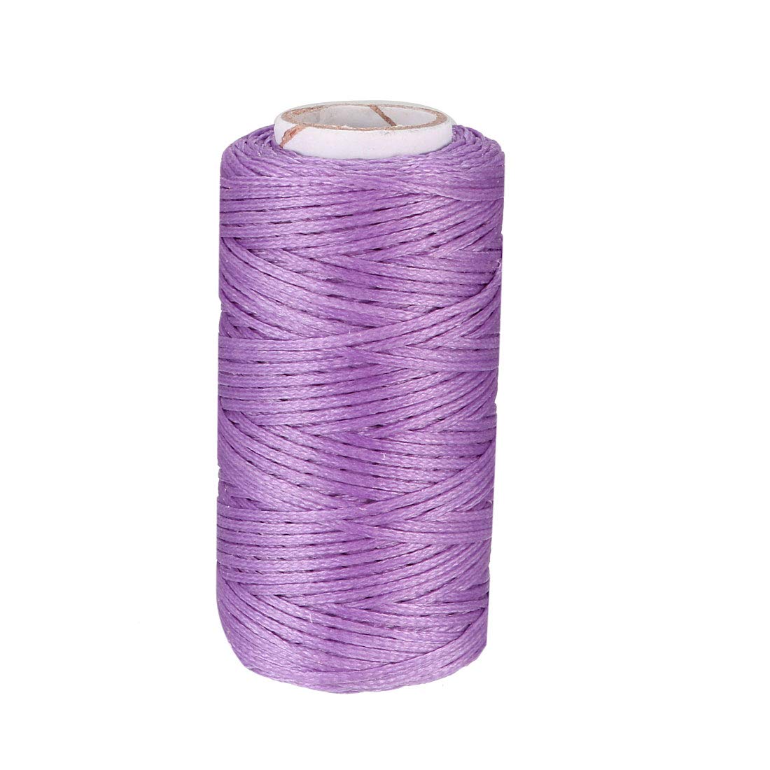 sourcing map Crafts 150D 1mm Leather Sewing Stitching Flat Waxed Thread String Cord (150D 1mm 50M, Light Purple)