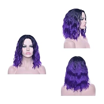 Amazon Com Monini Women Medium Length Gradient Color Curly Hair