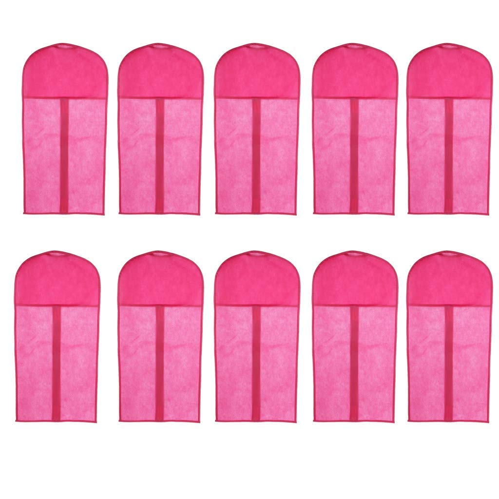 10 Pieces Portable Wig Hair Extension Storage Bag Hairpieces Storage Holder Wigs Carrier Case for Store Style Human Hair (Rose Red)
