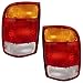 Brock Replacement Driver and Passenger Taillights Tail Lamps Compatible with 1998-1999 Ranger Pickup Truck F87Z13405BA F87Z13404BA