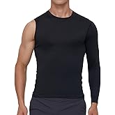 Smatstyle Men's Compression Shirts Single Arm Long Sleeve Basketball Athletic Workout Shirt Tops Baselayer Undershirt