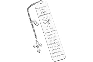 First Communion Bookmark for Girls Boys Teen Christian Religious Easter Basket Stuffers for Kids Goddaughter Godson Women Men